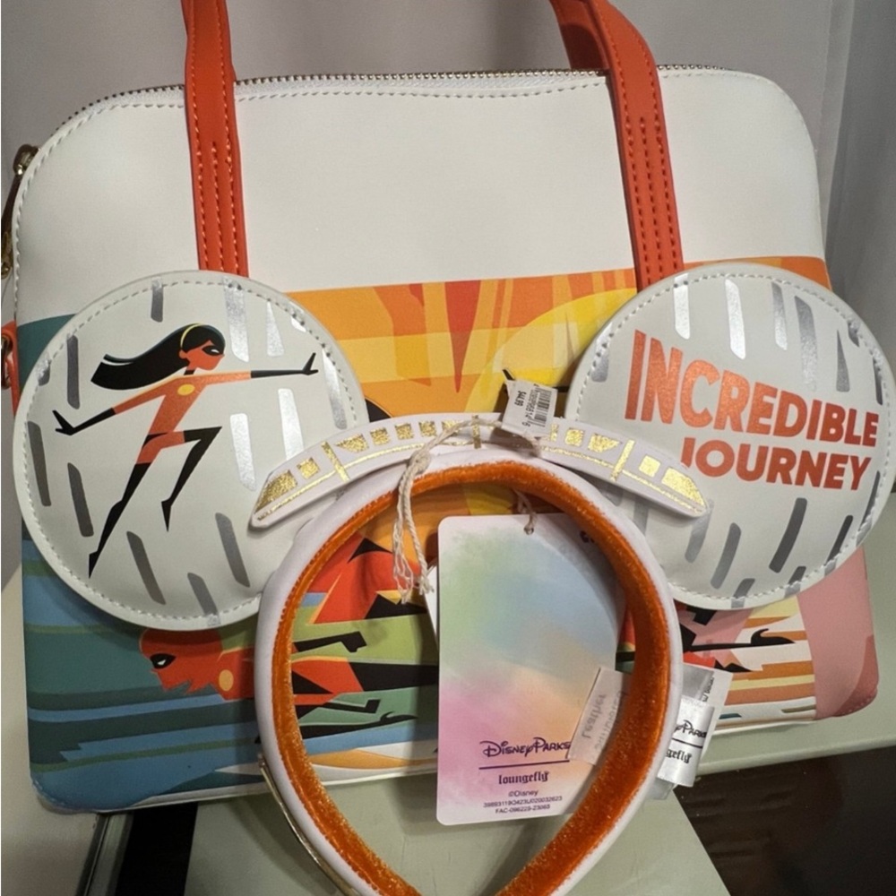 Disney’s Contemporary Resort The Incredibles Loungefly Handbag and  Ears combo